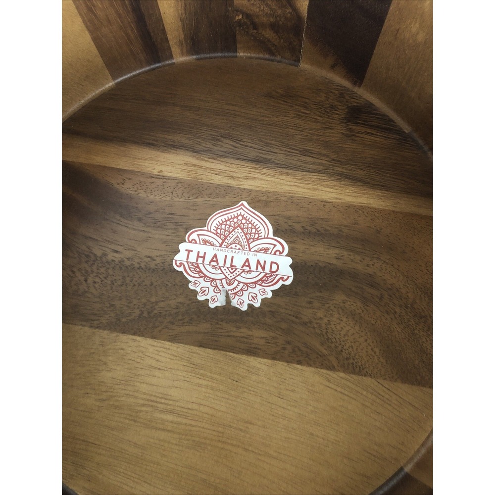 Handcrafted Wood Bowl 11" – Made in Thailand for Salad, Cereal,‎ or Serve - Picture 3 of 4